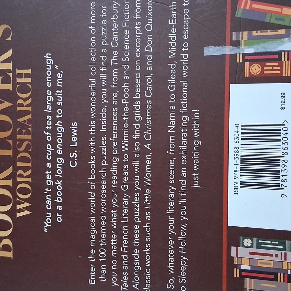 "Book Lover's Wordsearch" By: Literary Greats - Picture 8 of 11